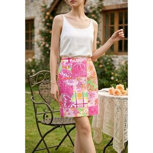 🔹️NWT Lilly Pulitzer Pink Simple Patchwork Skirt Size 2